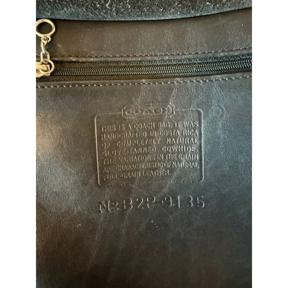 Vintage Coach Black Leather Companion Bag 9135 Crossbody Flap Purse Costa Rica